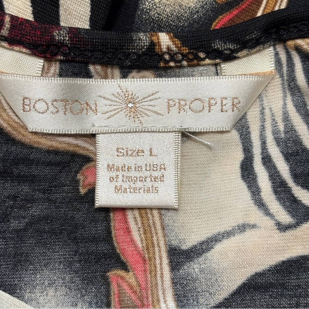 Boston Proper Black and Brown Animal Print Long Sleeve Dress - Picture 9 of 9